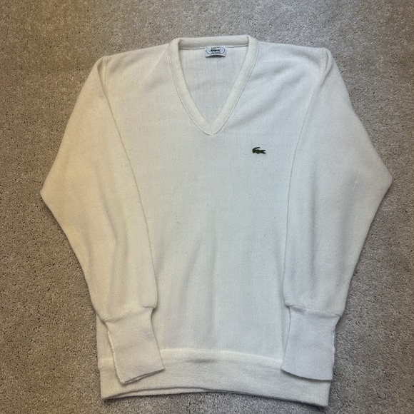 Izod Lacoste Other - Vintage Izod Lacoste Sweater Mens Med V Neck Tennis Jumper Acrylic Made in USA